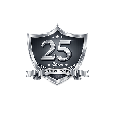 Silver 25 Years Anniversary badge