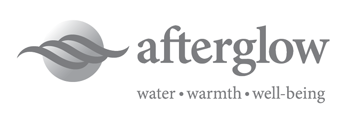 Afterglow logo with text "Water - Warmth - Well-being"